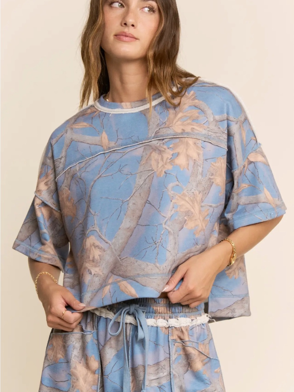 NWT Davi & Dani Blue Camo Lounge Set | Size Large - Picture 5 of 7